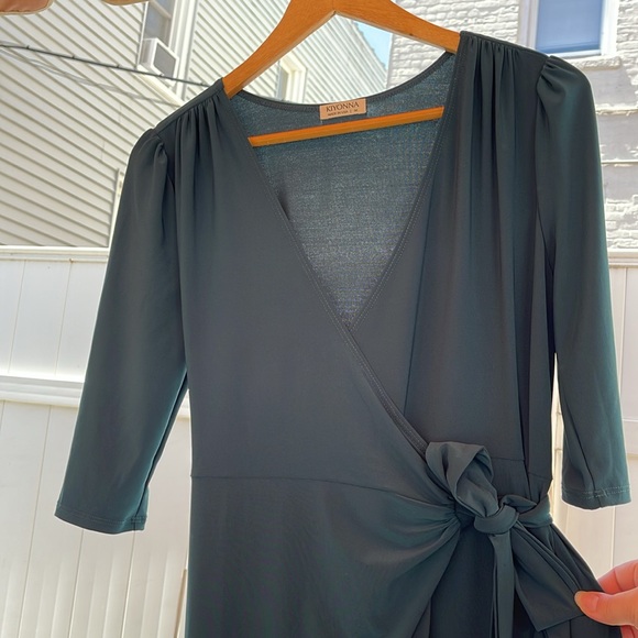 Kiyonna  - Whimsy Wrap Dress Hunter Medium - Picture 7 of 16